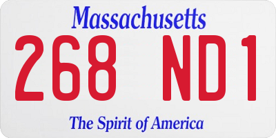 MA license plate 268ND1