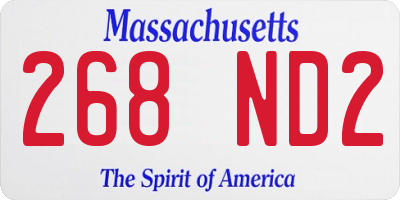 MA license plate 268ND2
