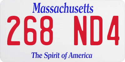 MA license plate 268ND4