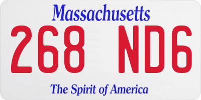 MA license plate 268ND6