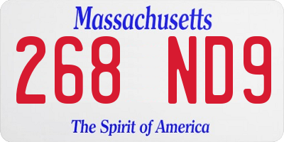 MA license plate 268ND9