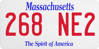 MA license plate 268NE2