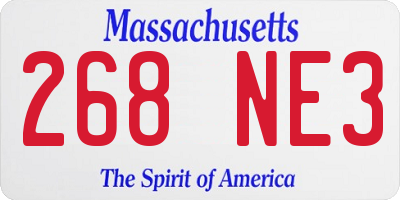 MA license plate 268NE3