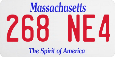 MA license plate 268NE4