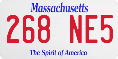 MA license plate 268NE5