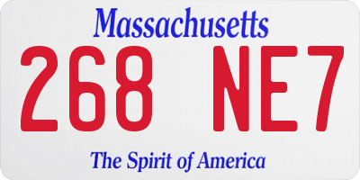 MA license plate 268NE7
