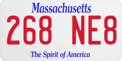 MA license plate 268NE8