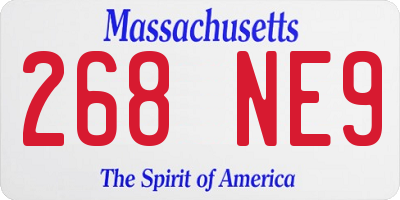 MA license plate 268NE9