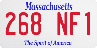 MA license plate 268NF1