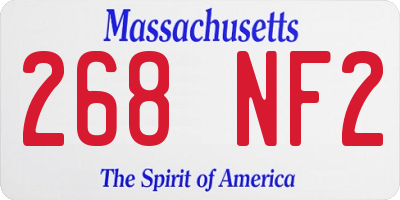 MA license plate 268NF2