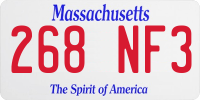 MA license plate 268NF3