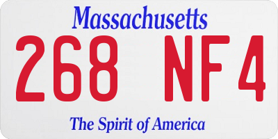 MA license plate 268NF4