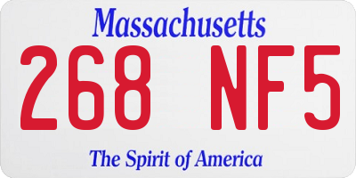 MA license plate 268NF5
