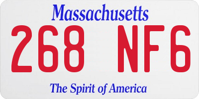 MA license plate 268NF6