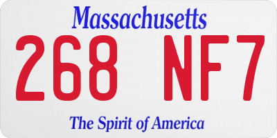 MA license plate 268NF7