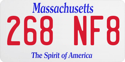 MA license plate 268NF8