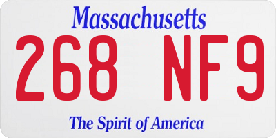 MA license plate 268NF9