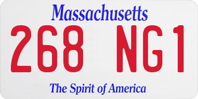 MA license plate 268NG1