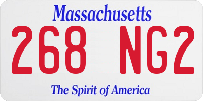 MA license plate 268NG2