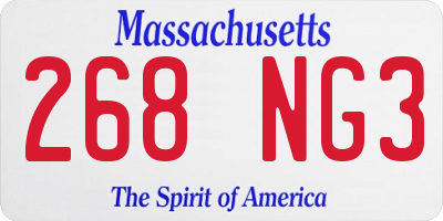 MA license plate 268NG3