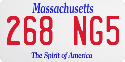 MA license plate 268NG5