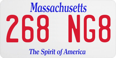 MA license plate 268NG8