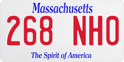 MA license plate 268NH0
