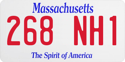 MA license plate 268NH1