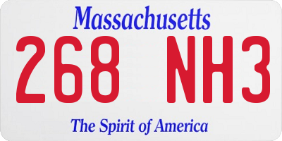MA license plate 268NH3