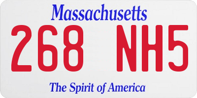 MA license plate 268NH5