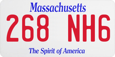 MA license plate 268NH6