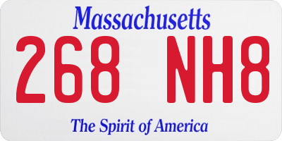 MA license plate 268NH8