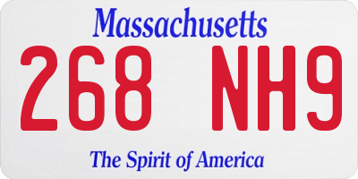 MA license plate 268NH9