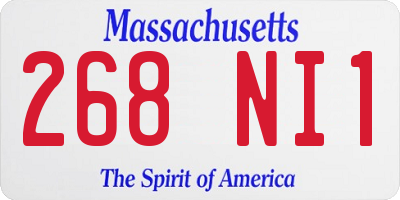 MA license plate 268NI1