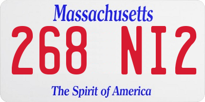 MA license plate 268NI2