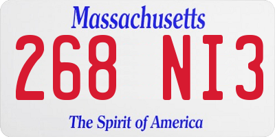 MA license plate 268NI3