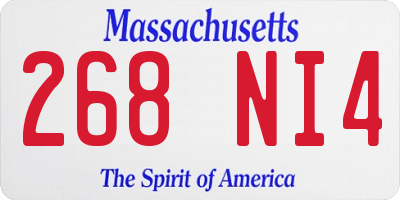 MA license plate 268NI4