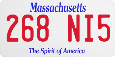 MA license plate 268NI5