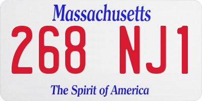 MA license plate 268NJ1