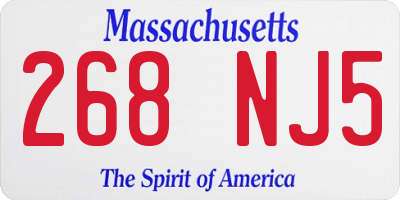 MA license plate 268NJ5