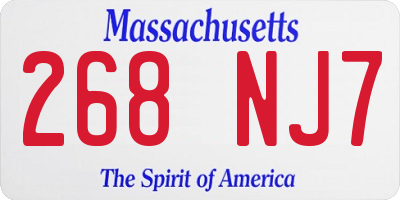 MA license plate 268NJ7