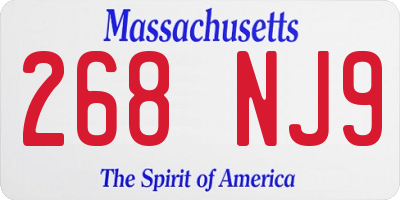 MA license plate 268NJ9
