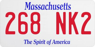 MA license plate 268NK2