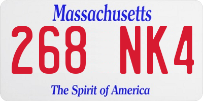 MA license plate 268NK4