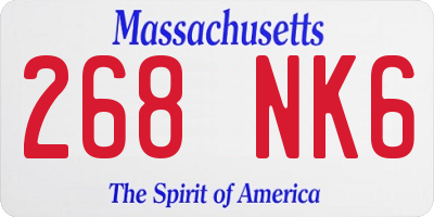 MA license plate 268NK6