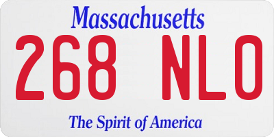MA license plate 268NL0