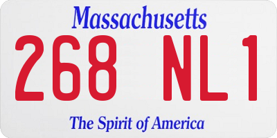 MA license plate 268NL1