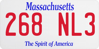 MA license plate 268NL3