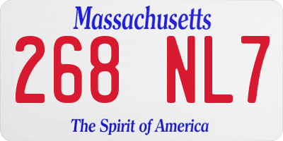 MA license plate 268NL7