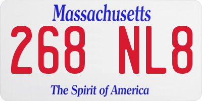MA license plate 268NL8